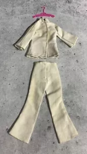 Vintage Barbie Doll Clothes - White Pants Shirt Jacket - Bellbottoms Chef - Picture 1 of 8