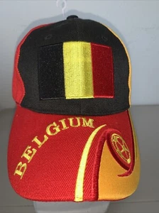 Belgium Soccer Hat Futbol Adjustable Baseball Cap Embroidered Flag - Picture 1 of 6
