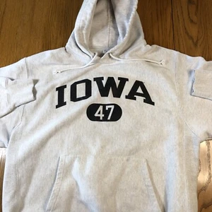 Iowa Hawkeyes Hoodie Mens Extra Large Gray Champion Reverse Weave Sweatshirt VTG - Picture 1 of 12