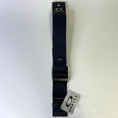 Vintage NWT Oakley Belt Webbed Tactical Y2K Logo Gunmetal Navy Blue Adjustable - Image 1 of 4