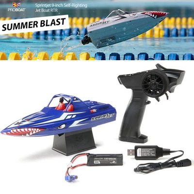 Pro Boat PRB08045T2 Sprintjet 9" Self-Righting Jet Boat Brushed RTR Blue - Image 1 of 4