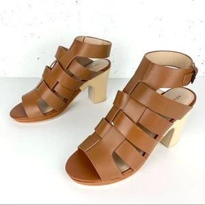 Kelsi Dagger Brooklyn Ultra Woven Ankle Strap Dress Sandals Cinnamon Brown 7.5 - Picture 1 of 12