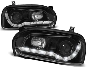 fari per VW GOLF 3 1991 1992 1993 1994 1995 1996 1997 luce diurna nera LHD - Foto 1 di 1