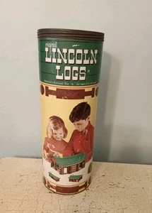 Original Lincoln Logs Set No. 2C Empty Canister Vintage NO Pieces Chicago IL USA - Picture 1 of 10