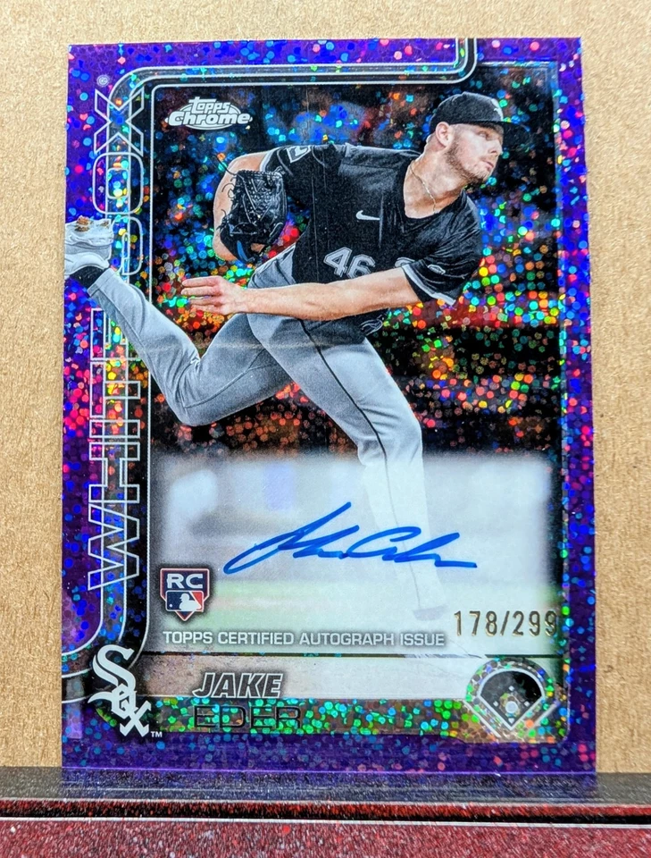 2025 Topps Chrome Jake Eder Purple Speckle /299 White Sox RC Rookie Auto - Image 1 of 1
