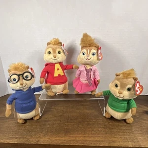 Lotto Peluche TY Alvin And The Chipmunks Beanie Babies Set - Quasi Completo LEGGI - Foto 1 di 20