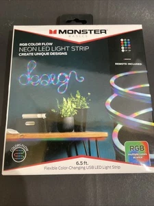 Monster Neon Flow RGB Multi-Color 6.5’ LED Light Strip with USB Plug-in & Remote - Picture 1 of 7