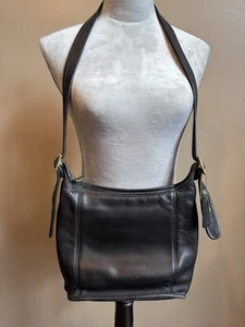 Coach 9816 Slim Duffle Medium Black Leather Crossbody Shoulder Bag Vintage - Picture 1 of 11