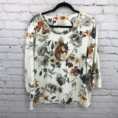 Alfred Dunner Топ женщин 3 X белый бисером цветочный белка блузка с коротким рукавом - Изображение 1 из 4