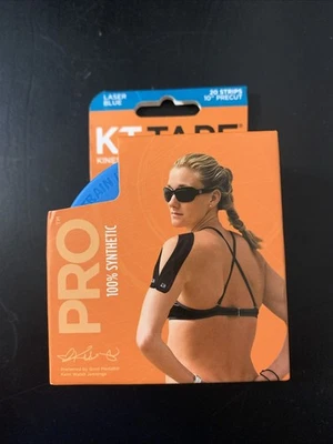 Cinta deportiva elástica KT Tape Pro 100 % sintética láser azul 20 tiras precortadas de 10" Foto 1 de 4