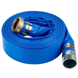 3" x 25' Heavy Duty Discharge Hose with NPT Pin Lug and Nipple Fittings, Rein... - Picture 1 of 6