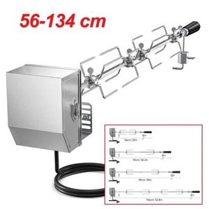 Elektrischer Drehspieß mit Motor & Fleischnadeln Edelstahl BBQ Grillspieß Set - Bild 1 von 9