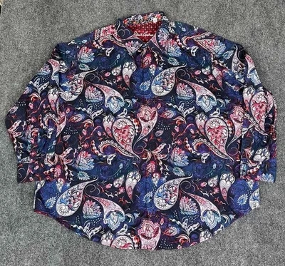 Robert Graham Paisley Wingate Button Up Shirt Men's 4XL All Over Print Brigh - Image 1 of 4