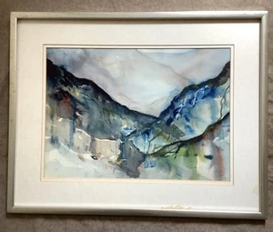 Monica Groves mixed media landscape 'Colours of Evening, Snowdonia.' - Picture 1 of 12