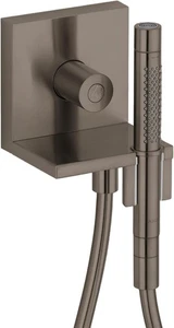 AXOR ShowerSolutions 5 Zoll Handbrause Duschkopf Set Gebürstet Schwarz Chrom NEU - Bild 1 von 4