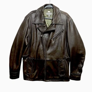 Daniel Cremieux Signature Collection Moto Jacket Mens L Brown Premium Leather - Picture 1 of 16