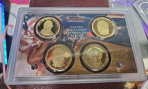 2009-S Presidential Dollar Proof Set 4 Münzen Original Box & COA - Bild 1 von 2