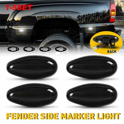 Дымчатые линзы белые светодиодные габаритные огни для 1999-2014 GMC Sierra 2500HD 3500HD - Изображение 1 из 4