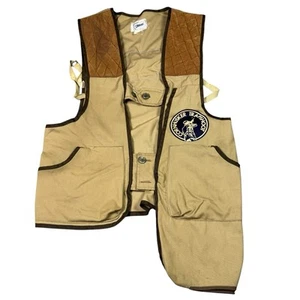 Vintage Red Head Simmons Shooting Vest Men S-M Leather Shoulder Pad Cargo Pocket - Picture 1 of 8