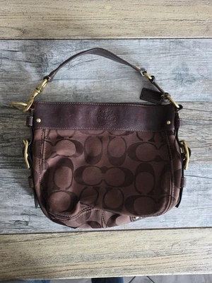 Coach Handbag Zoe Signature Brown Jaquard Hobo Large Shoulder Purse G0893-12674 - Image 1 of 4
