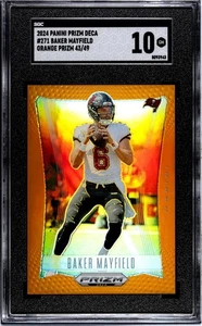 2024 Panini Prizm Deca Baker Mayfield Orange Prizm /49 Tampa Bay Buccaneers - Picture 1 of 2