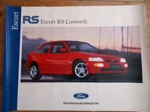 Ford Escort RS Cosworth luxury version Vintage Original Showroom Poster - Picture 1 of 1