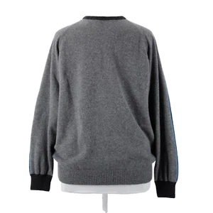 Maglione Ermenegildo Zegna Tg XXL Grigio Blu Drk Gary Manica Lunga 100% Cashmere - Foto 1 di 24