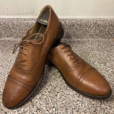 Zapatos de vestir Brooks Brothers de cuero marrón con puntera brogue Oxford para hombre talla 11,5D Foto 1 de 4