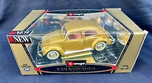 NIB Bburago Gold Volkswagon Kafer Beetle 1955 Commemorative Million Sold 1:18 - Picture 1 of 5