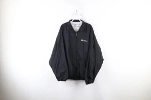 Vintage 90s Russell Athletic Mens Large Spell Out Lined Windbreaker Jacket Black - Picture 1 of 10