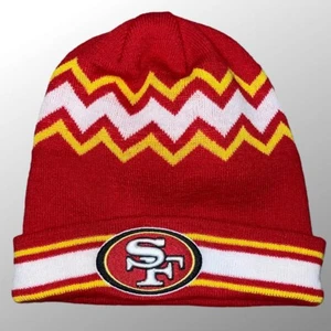 San Francisco 49er's Embroidered Logo Beanie Adult One Size NFL Foot Ball - Picture 1 of 2