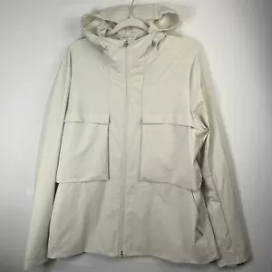 Lululemon Mens Stretch Hooded Cargo Jacket Water/Wind Resistant Sz Large Beige - Picture 1 of 15