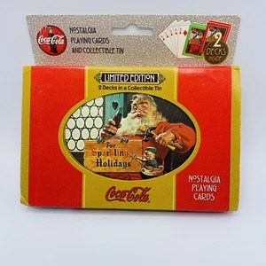 Coca-Cola Nostalgia Playing Cards & Collectible Tin Limited Edition 1998 2 Decks - Picture 1 of 7