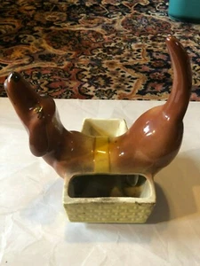 Vintage 1950's A.L. Hirsch "Rover" Dachshund Ceramic Dresser Caddy/Valet/Planter - Picture 1 of 8