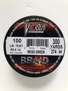 VICIOUS SALT BRAID Angelschnur 100 Pfund Test 300 Yds Moosgrün - Bild 1 von 2