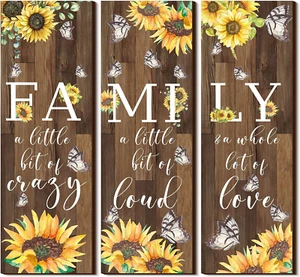 3 Pcs Sunflower Inspirational Kitchen Wall Decor Sunflower Butterfly Gift Wall D - Picture 1 of 12