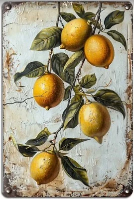 Lemons Metal Sign  Vintage Rustic 8 x 12 - Image 1 of 2