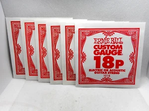 6er-Pack Ernie Ball 18ga (0,018") einfache Stahlsaiten für elektrische oder akustische Gitarre - Bild 1 von 4