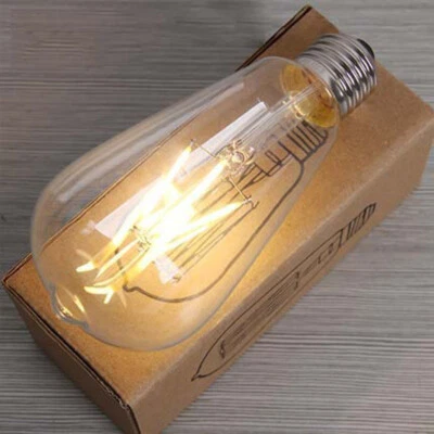 2/4/6W Vintage Style Edison E27 Screw LED Filament Light Bulb ST64 Globe Lamp