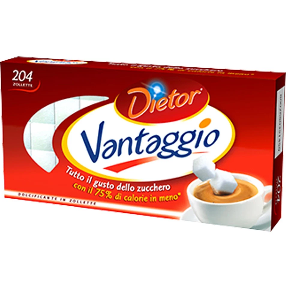 ERIDANIA DIETOR VANTAGGIO ZOLLETTE DI DOLCIFICANTE PACCO DA 204 PEZZI NO ZUCCHERO CAFFE'