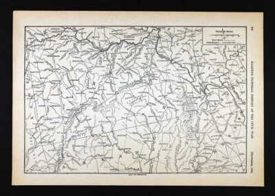 Mapa de la Guerra Civil Harper Missouri St. Louis Jefferson City Springfield Arrow Rock KC Foto 1 de 3