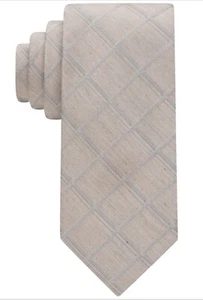 Calvin Klein Men's Heather Windowpane Grid Tie - Taupe, $69.50 - Picture 1 of 6