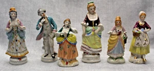 6 Vintage besetzte Japan Figuren Frau handbemalt viktorianisch/edwardianisch - Bild 1 von 14