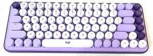 Logitech POP Keys Emoji Mechanical Windows macOS Wireless Keyboard, Purple/White - Picture 1 of 2