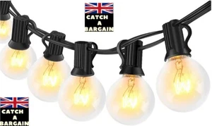 Globe Bulb String Light, Weatherproof 25FT G40 25 Clear Bulbs (C229-D260) - Picture 1 of 4
