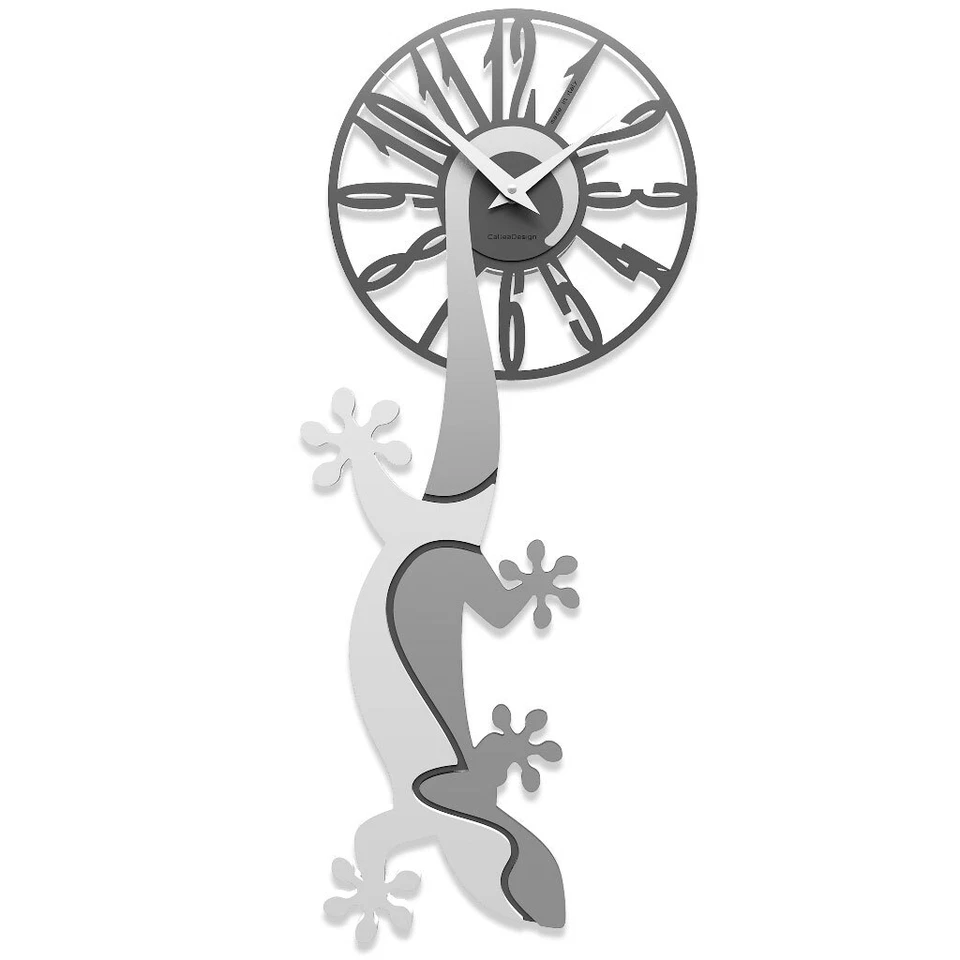 CalleaDesign Orologio da parete Geco Penzolante Legno Bianco - Immagine 1 di 1