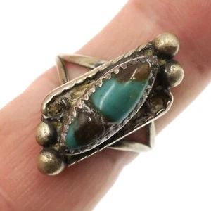 Vintage Native American Sterling Silver and Turquoise Ring Size 8.5 - Picture 1 of 5