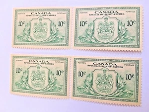 4. SELLOS DE CANADÁ SCOTT E11 1946 10c VERDE EMISIÓN DE ENTREGA ESPECIAL - Imagen 1 de 2
