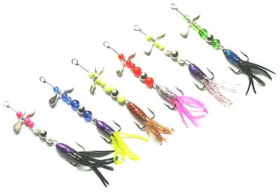 6 Stück, Schlepp Köder,Propeller Spinner,Relax Shads, Lachsforelle,Forelle,Neu - Bild 1 von 2