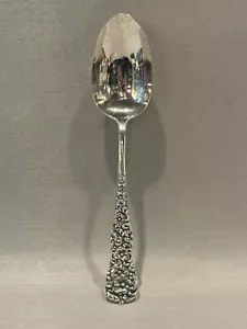 Antique Flower Pattern Sterling Silver 8.5" Serving Spoon Hallmarked - Picture 1 of 8